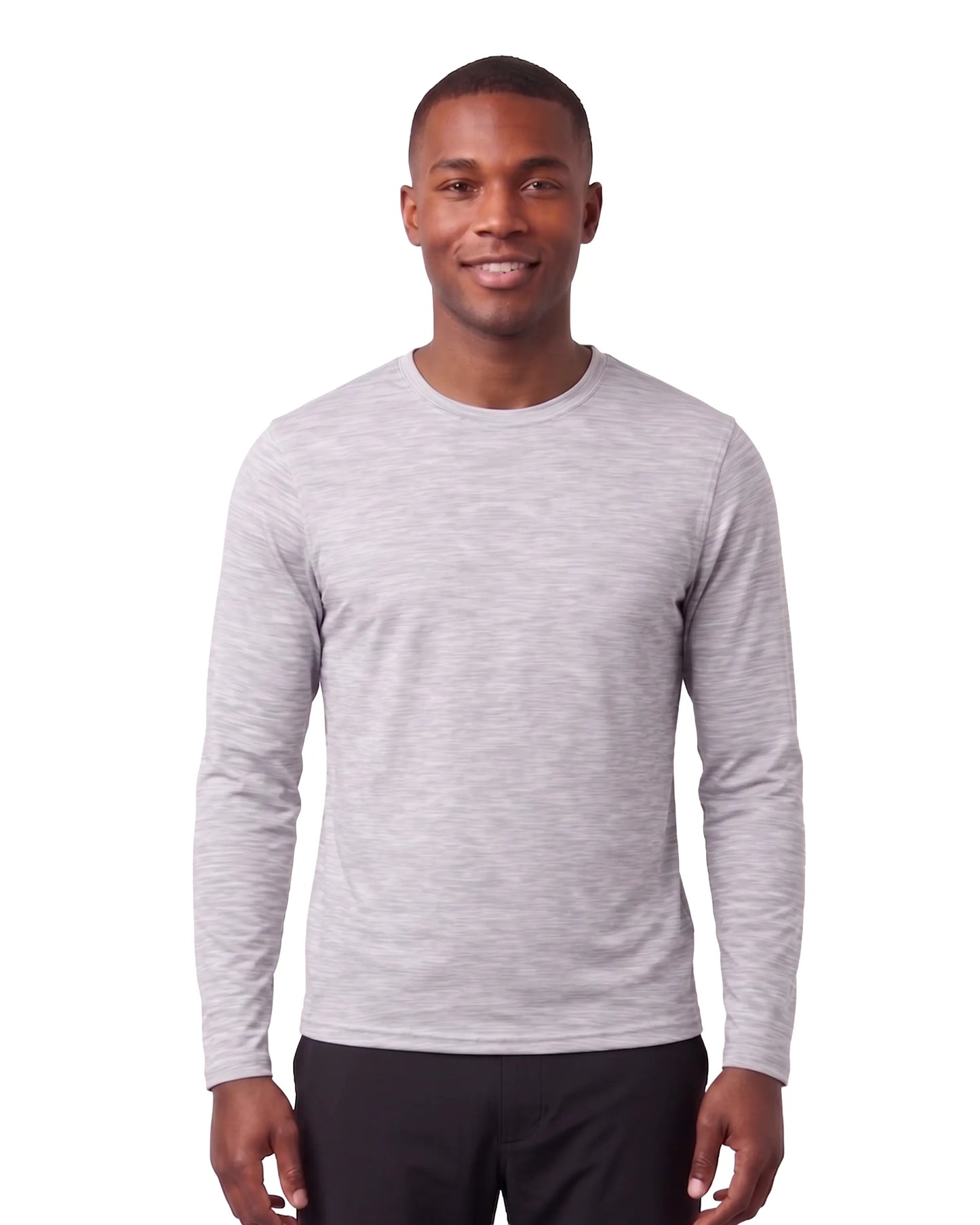 Heather Light Gray | DiamondCool™ Performance Men's Long Sleeve T-Shirt