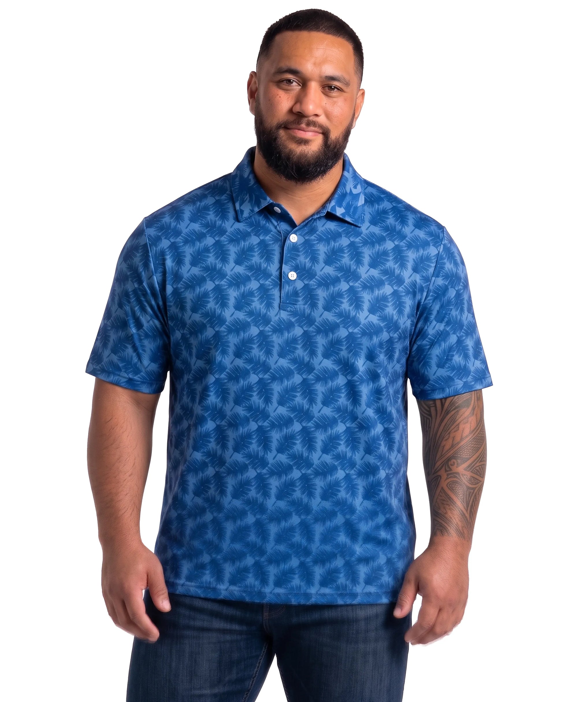 Big Palm Light Blue DiamondCool men's cooling performance polo
