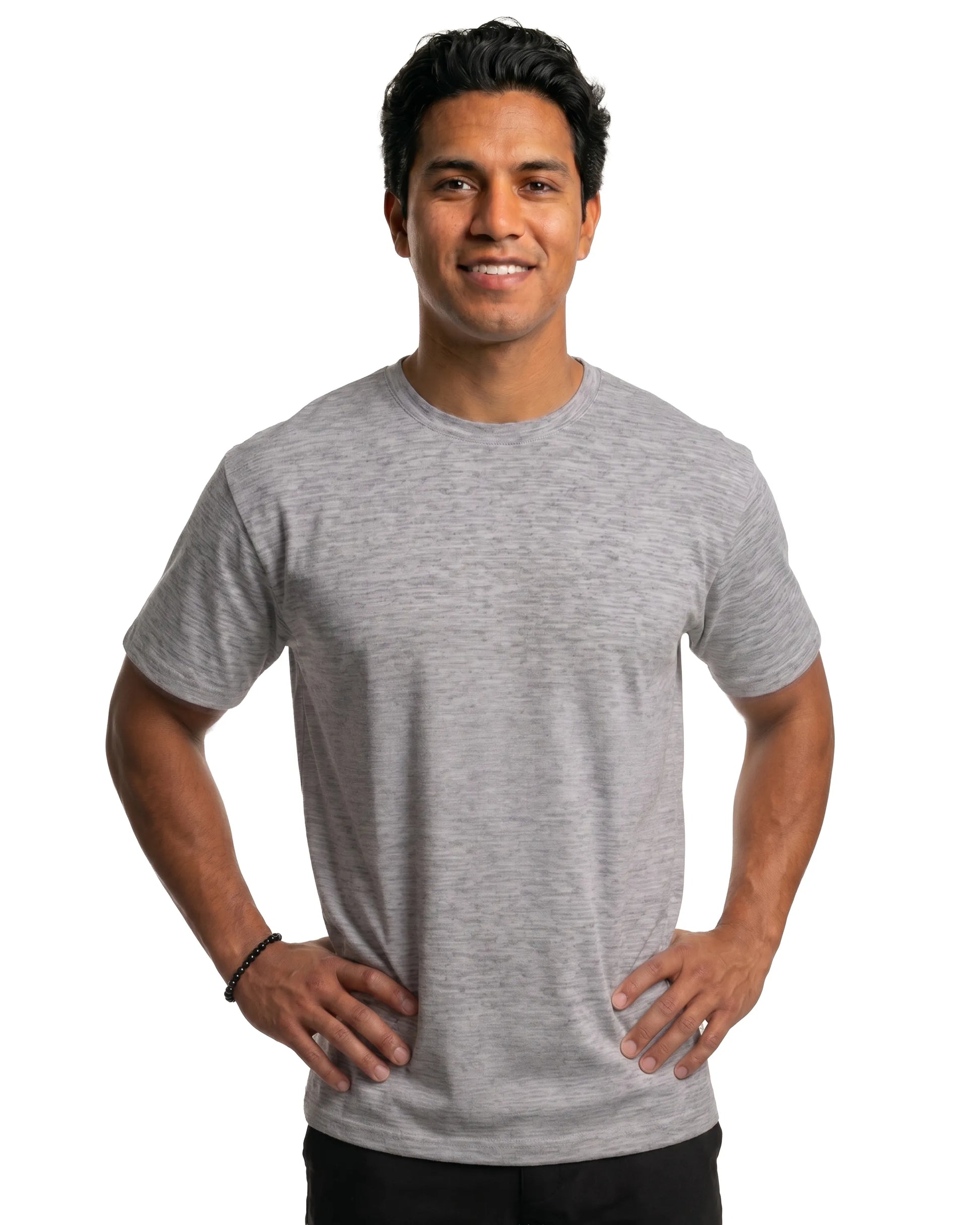 Heather Light Gray DiamondCool performance short sleeve T-shirt