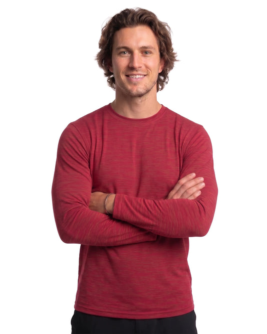Heather Red | DiamondCool™ Performance Men's Long Sleeve T-Shirt