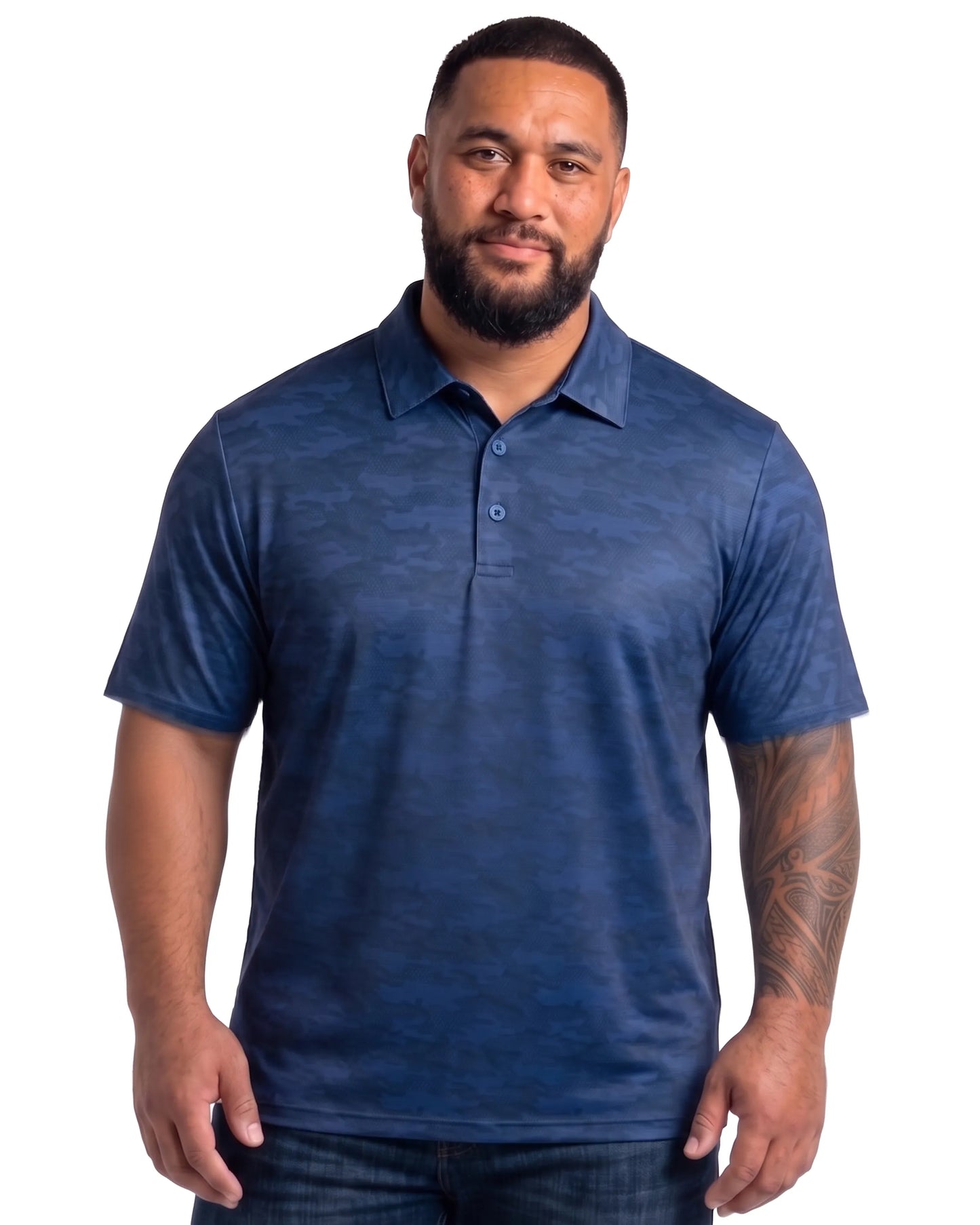 Hex Camo Royal DiamondCool men's cooling performance polo