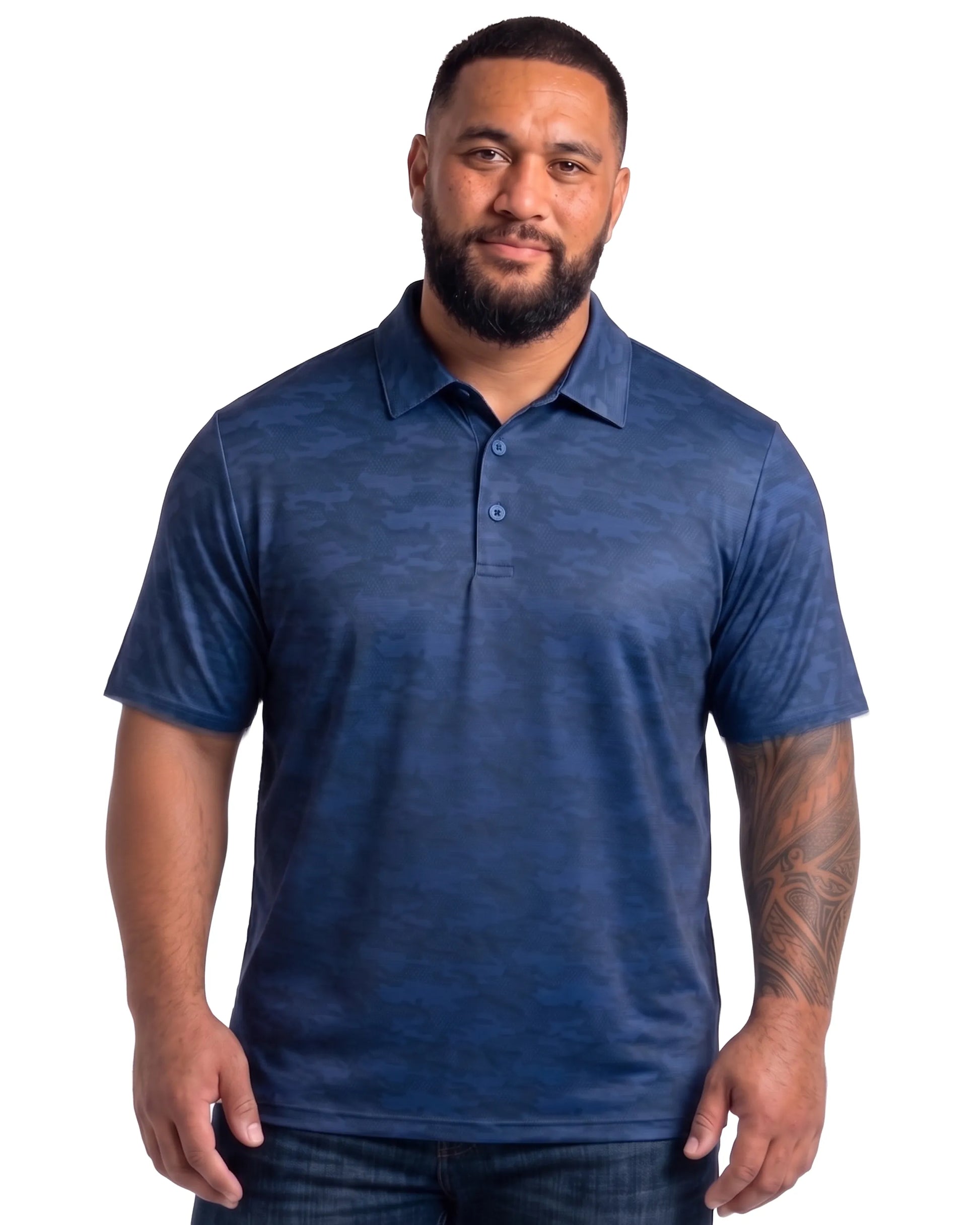 Hex Camo Royal DiamondCool men's cooling performance polo