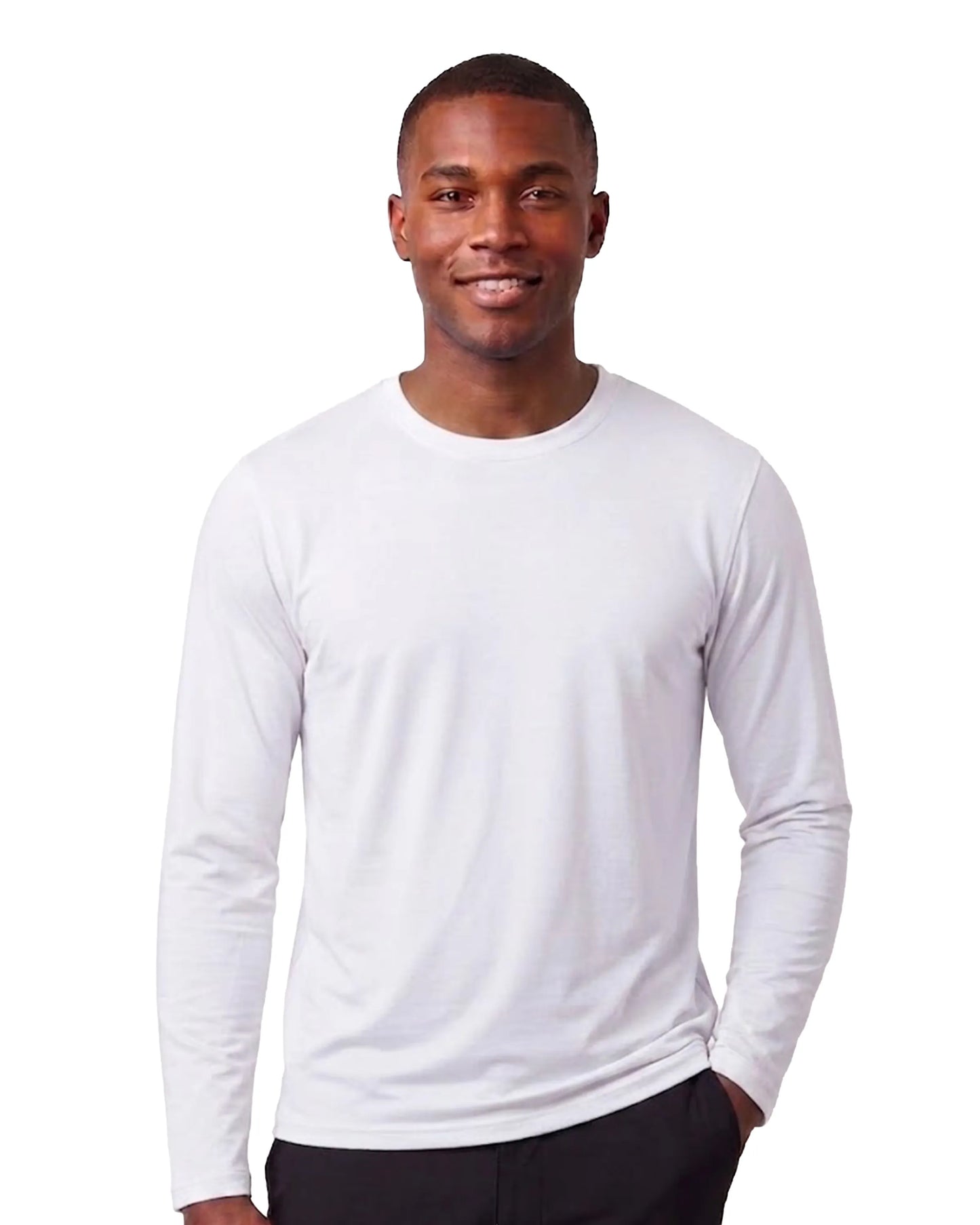 White | DiamondCool™ Performance Men's Long Sleeve T-Shirt
