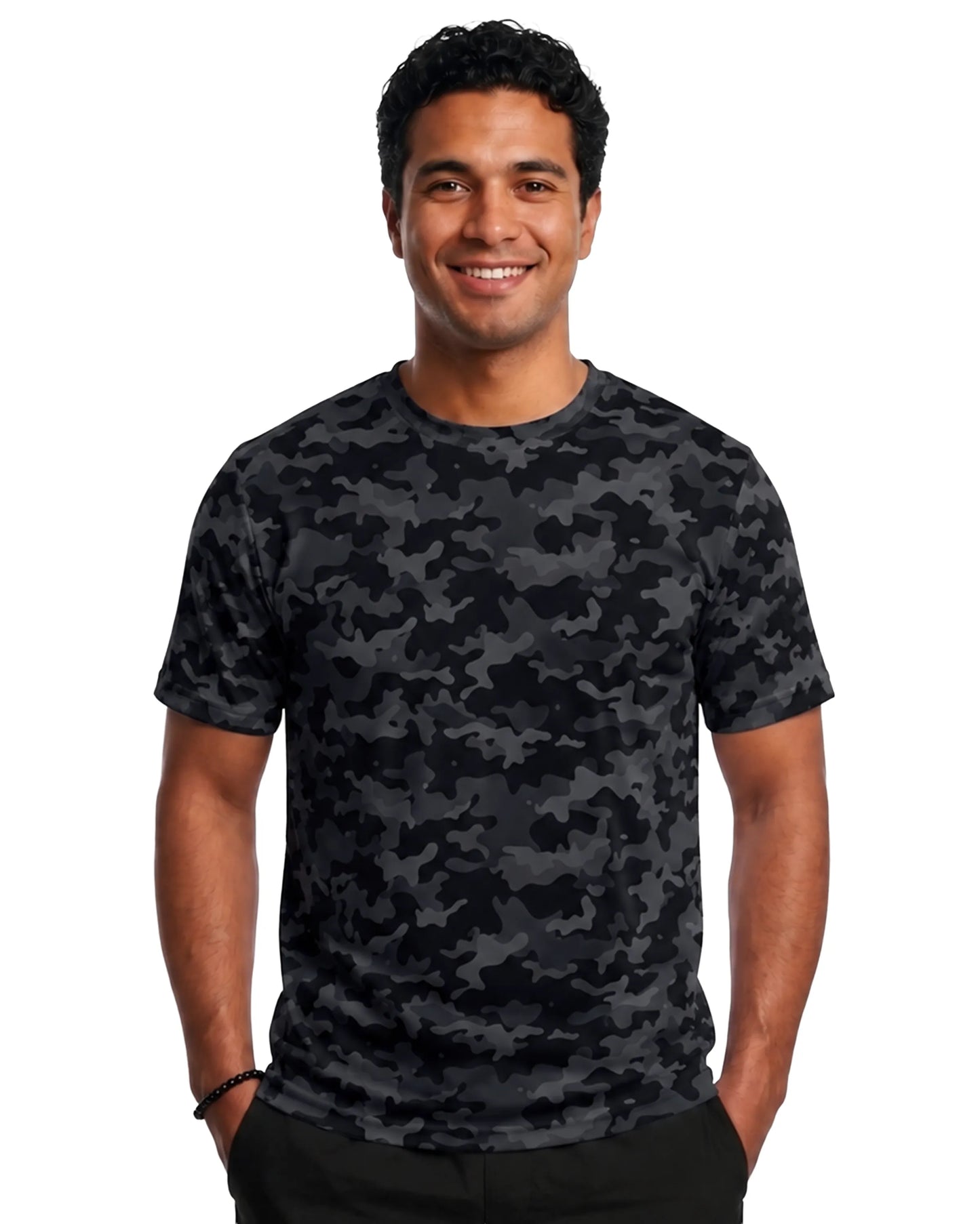 Woodland Camo Black DiamondCool performance short sleeve T-shirt